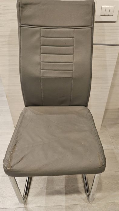 2 Scaune Mobexpert  piele ecologica cadru metalic