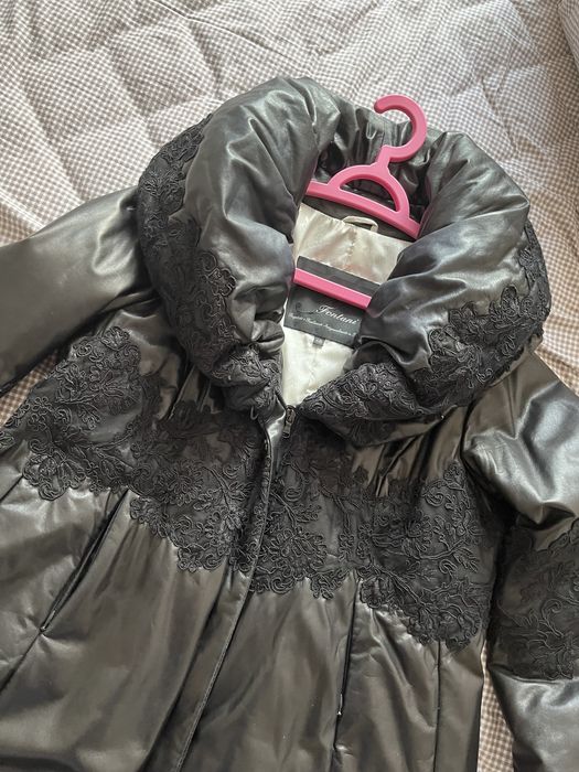 Кожаный пуховик Италия