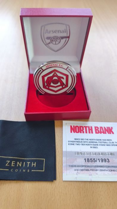 Лимитирана официална монета Arsenal F.C. – North Bank Highbury (#1855/1993)