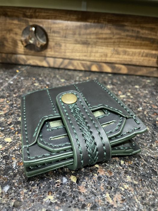 Кожанный бифолд, ручная работа.