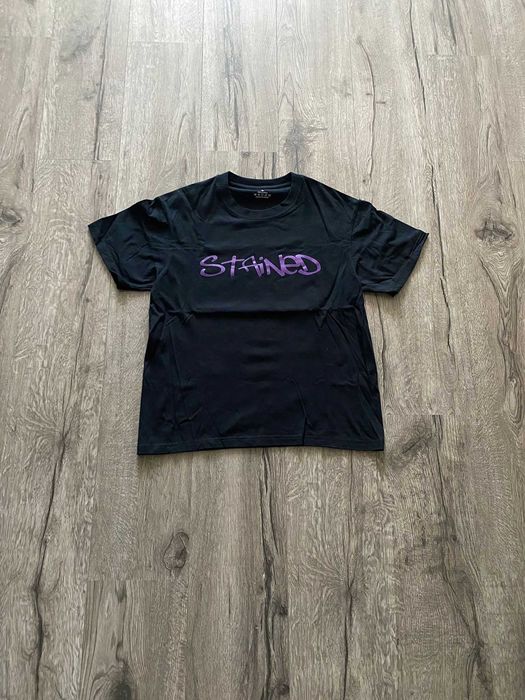 Tricou negru baggy print grafic mărime S uzat streetwear