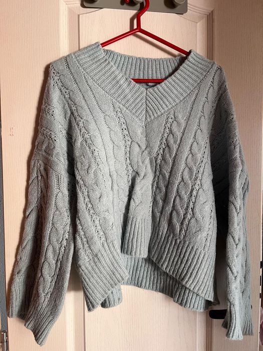 Пуловер поло Zara екрю син