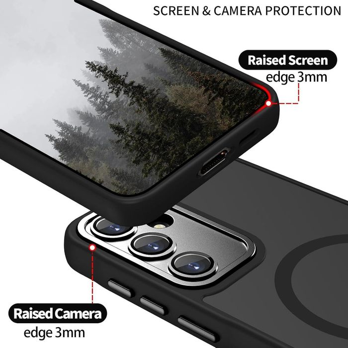 Матов magsafe кейс за samsung galaxy a56 - черен