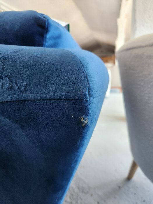 SP! NOU Canapea fixă 210cm, catifea bleumarin