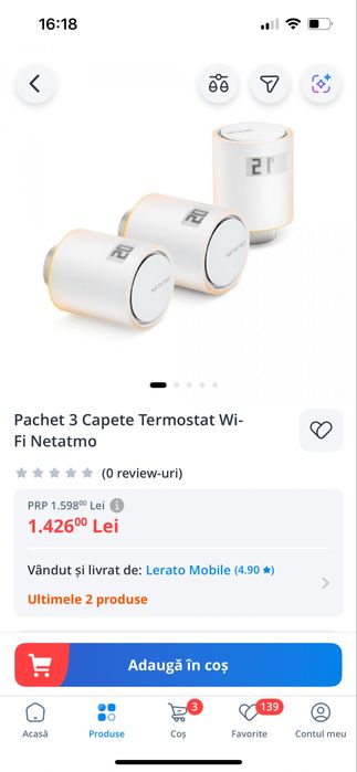 Pachet 2 Capete Termostat Wi-Fi Netatmo