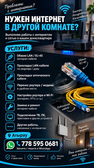 Подключение кабелей, проводка кабеля