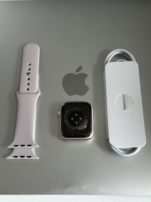 Apple Watch Seria 7 45mm GPS Cellular LTe Silver Ceramic / Impecabil