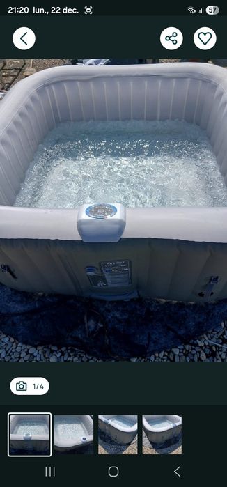 Jacuzzi pătrat de 4 persoanediametru 150 cm cu bule si încălzire