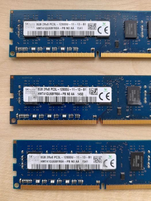 Memorie DDR3 8 GB, 1600 MHz, PC3-12800u, PC3 si PCL 1.35 - 1.5V diverse modele 100 lei