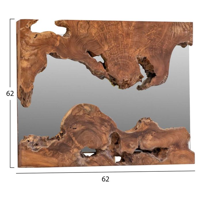 Квадратно огледало HM9361, рамка от масивно тиково дърво 62X62X5см.