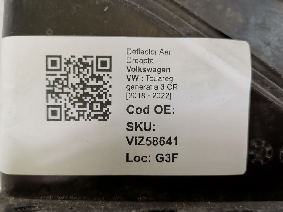 Deflector Aer Dreapta Volkswagen VW  Touareg generatia 3 CR 2018 2019