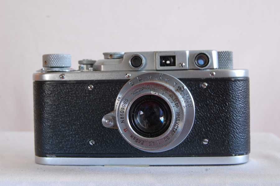 Zorki 1 cu industar 3.5 50, aparat foto clasic telemetric copia leica