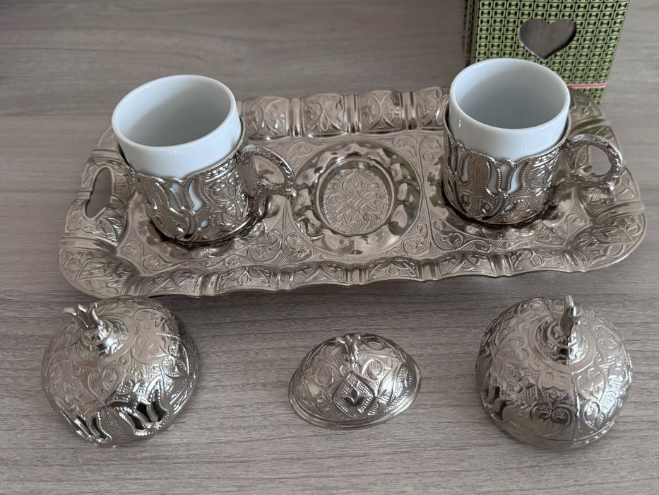 Метални джобни бутилки, чашки за турски чай