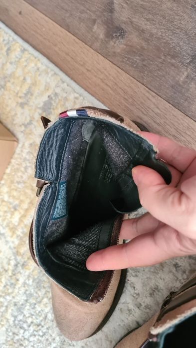 Ghete pentru primavara tommy hilfiger, piele intoarsa, 39