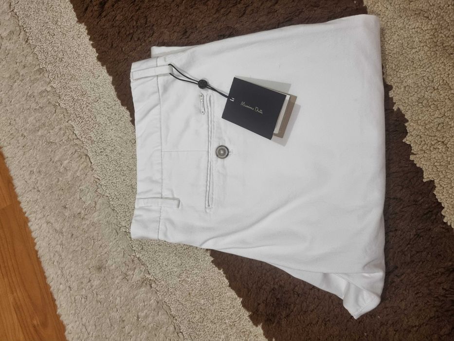 Pantalon Alb Slim Fit Massimo Dutti, Marimea 42 / M, Nou cu Eticheta