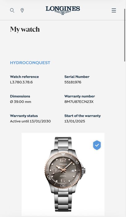 Оригинален унисекс автоматичен часовник Longines HydroConquest 39mm