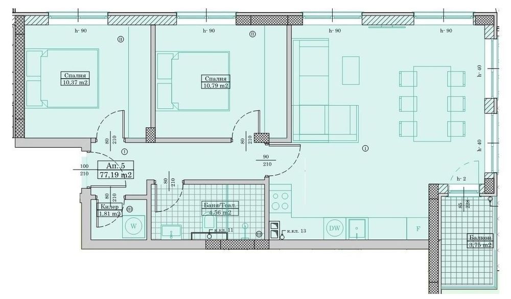 Продава се Тристаен апартамент в Варна, Възраждане 3 - 88 кв.м за 818 €/кв.м - Снимка #1