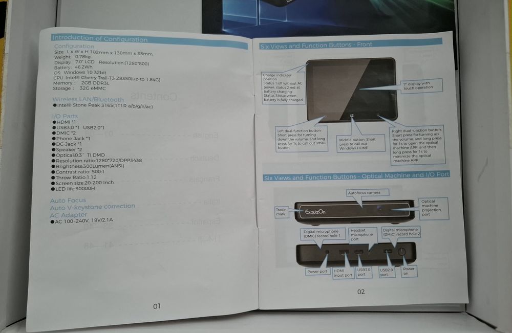 ExquizOn minipc cu touchscreen și Win10