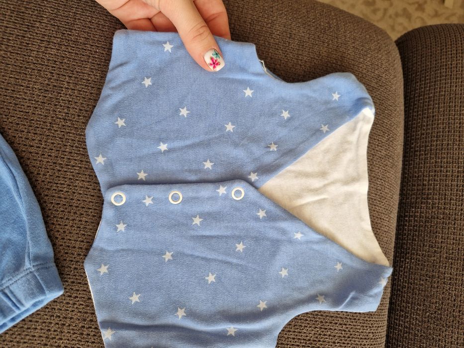 Официален комплект за изписване на бебе момче - размер 56, син цвят