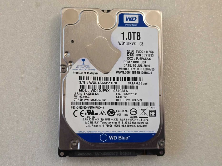 Hard Disk laptop WESTERN DIGITAL Blue WD10JPVX 1TB, 5400rpm 8Mb SATA III