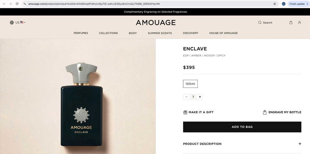 Amouage Enclave Original ~85ml