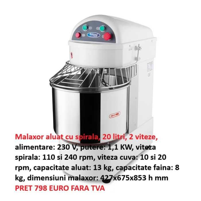Malaxor aluat cu spirala, 8 lt, 4.5 kg aluat, alimentare: 230 V