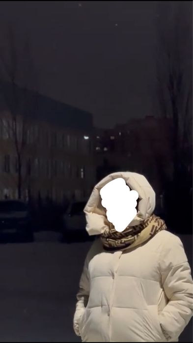 Куртка зимняя теплая длинная с шарфом