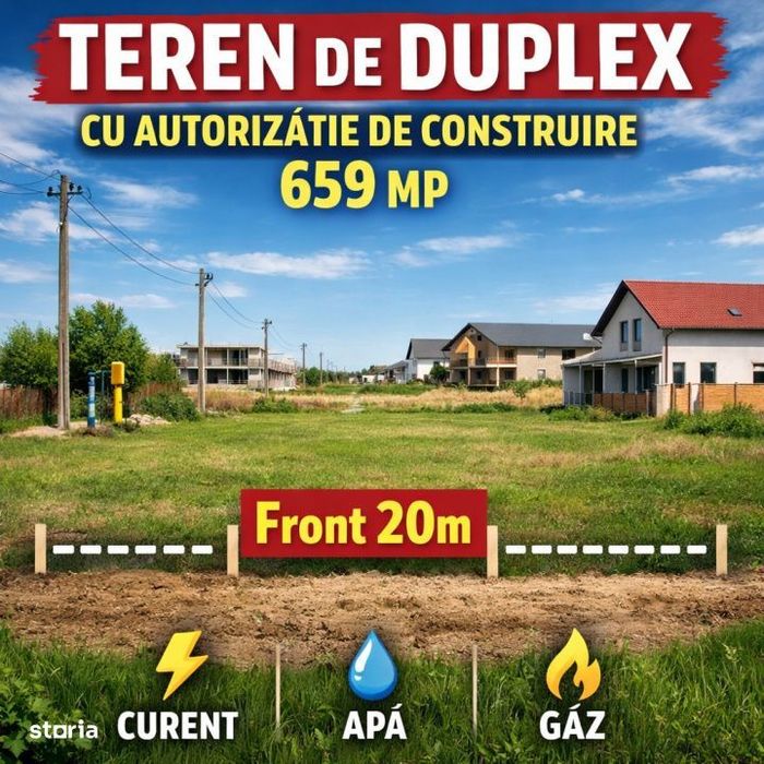 Teren Cu A.c Duplex , Pret Promotional, Comision 0%