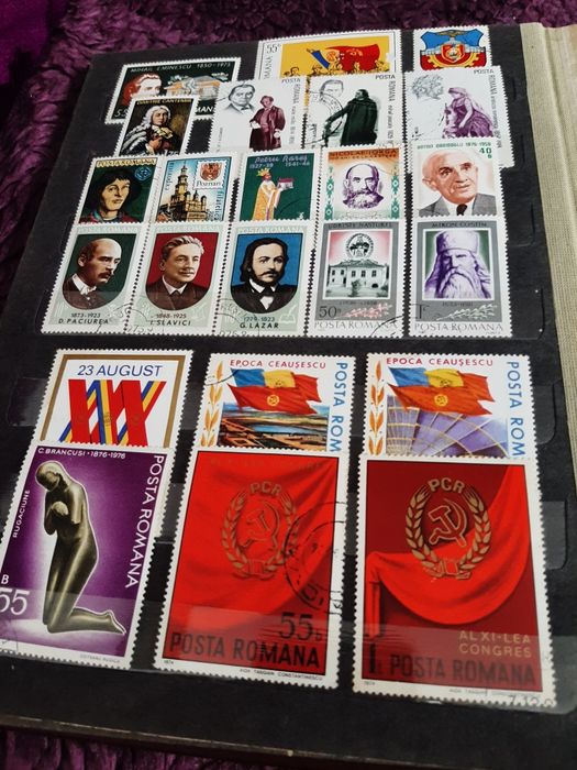 Clasor cu timbre stampilate străine și românești