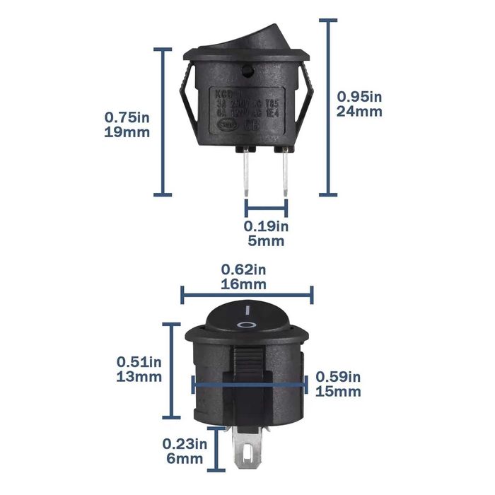Бутон, прекъсвач, копче 12V 220V 3A 6A 20A, светещ бутон