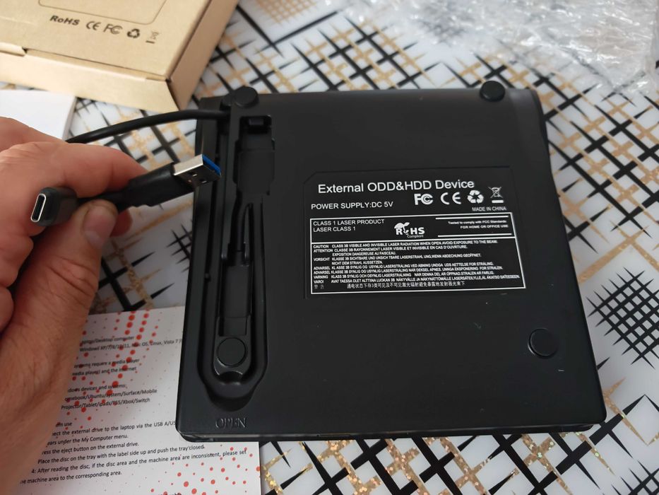 Unitate externă DVD/CD USB 3.0 – testată, perfect funcțională, cu cutie și folie