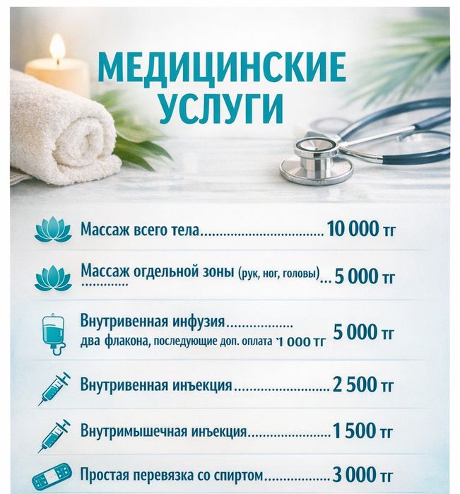 Услуги медсестры с выездом на дом Караганда