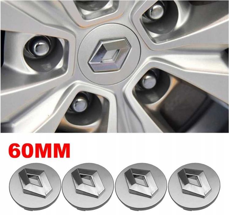 Set 4 Embleme Capace Roti Sigle Jante Aliaj Renault 60MM, 403158825R