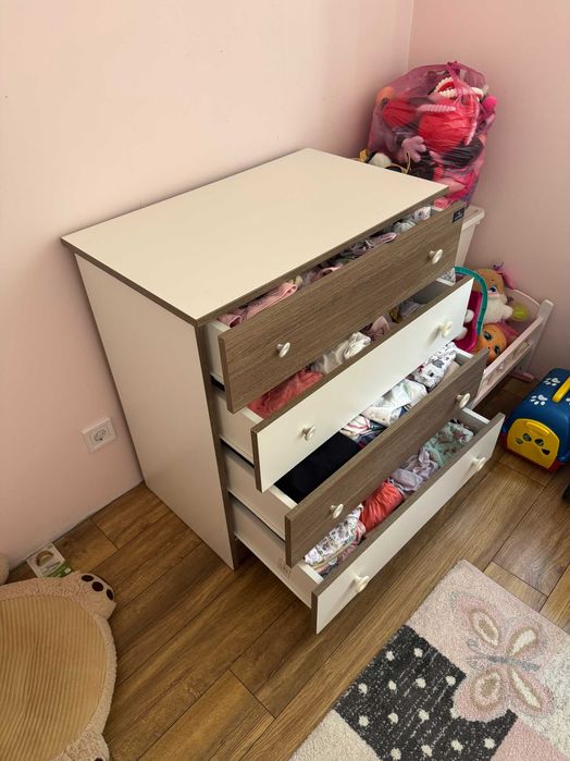 Детско легло-люлка - Lorelli - Matrix new 60x120, с матрак и Скрин Dresser New