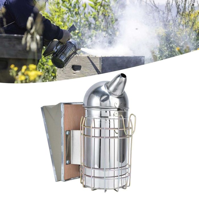 Пушилка за пчели с телешка кожа и неръждаема стомана кошер пити с мед