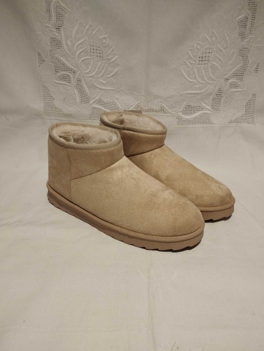 ДАМСКИ ЗИМНИ БОТИ, цвят пудра1 топла подплата