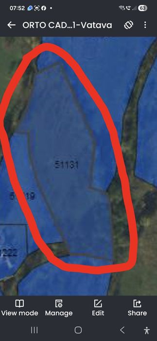 Teren 5000 mp Vatava, jud. Mureș, zonă liniștită, 5 €/mp