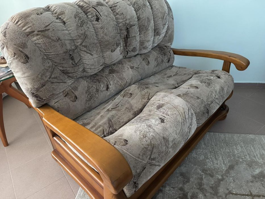 Комплект мека мебел  от масив – диван и двойно канапе