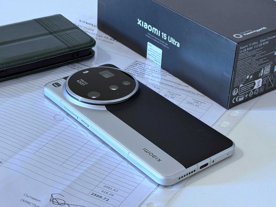 Бартер! Като НОВ! Гаранция! Xiaomi 15 Ultra 512/16GB Silver Chrome (Сив)
