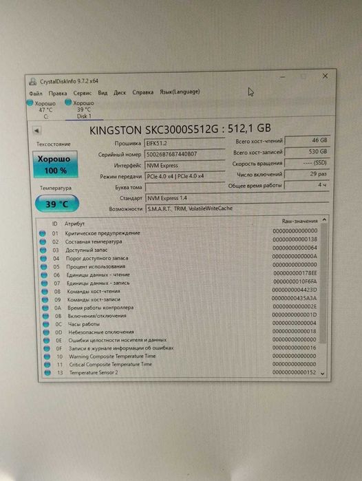 SSD KINGSTON SKC3000S/512G 512Gb m2.2280 gen4