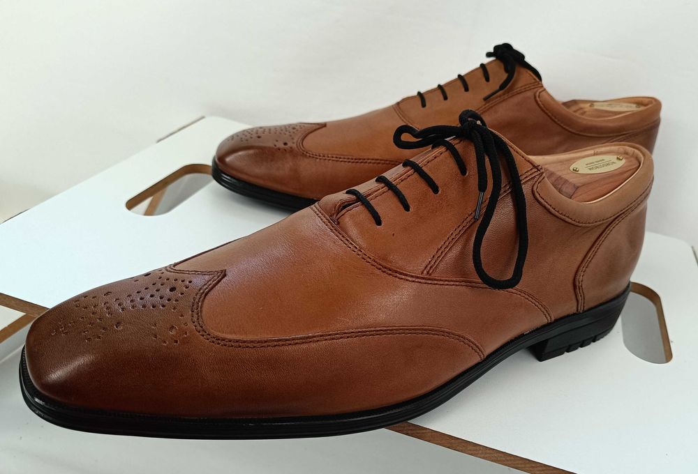 Pantofi oxford 46.5 47 premium Rockport NOI piele naturala moale