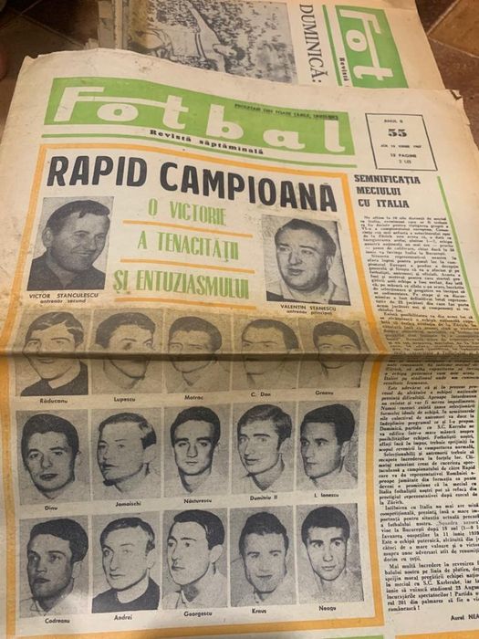 Colecție  revista săptămânală Sport 1966-1968 Fotbal