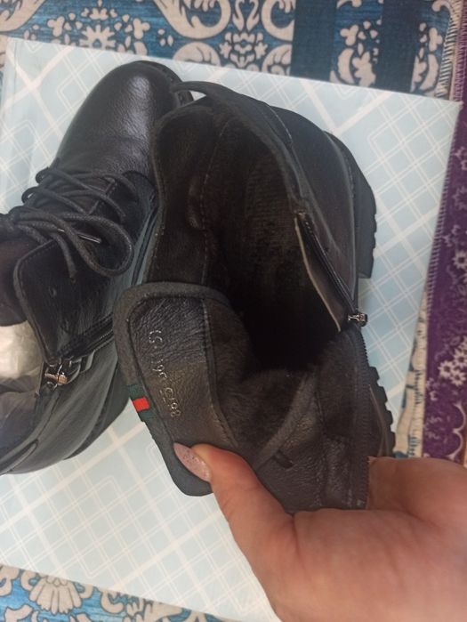 Ботинки эко кожа утепленные на флисе