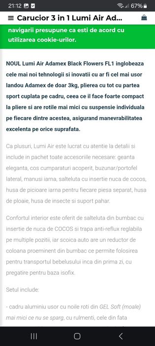 Carucior Adamex Lumi Air