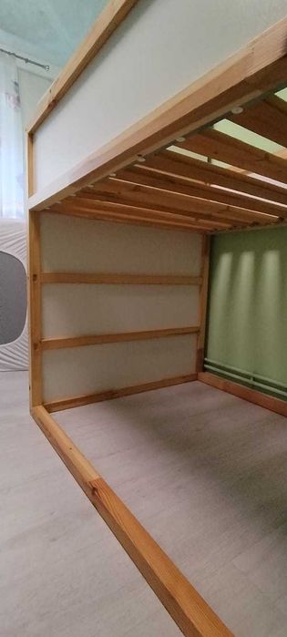 Pat reversibil, alb/pin, 90x200 cm KURA