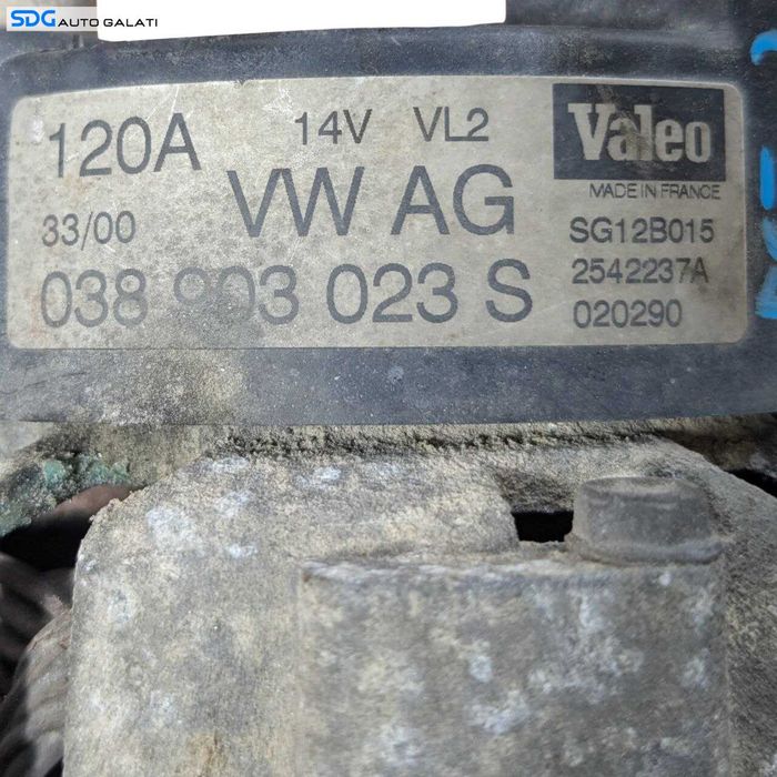 Alternator 14V 120A Volkswagen Golf 4 1.9 TDI 1998 - 2005 Cod 038903023S 038903024G [L9859]