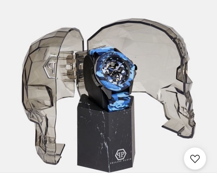 Часовник Philip Plein "The Skull" Blue Camouflage PWAAA1021