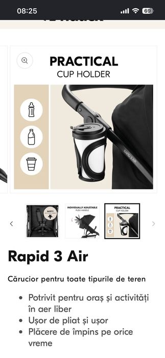 Cariucior pt copil Hauck rapid 3 air negru