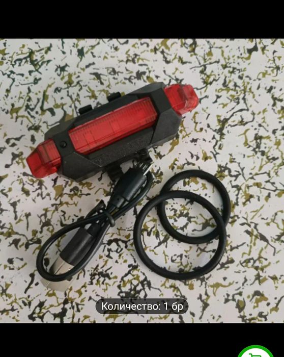 Стоп фар за велосипед USB задна светлина