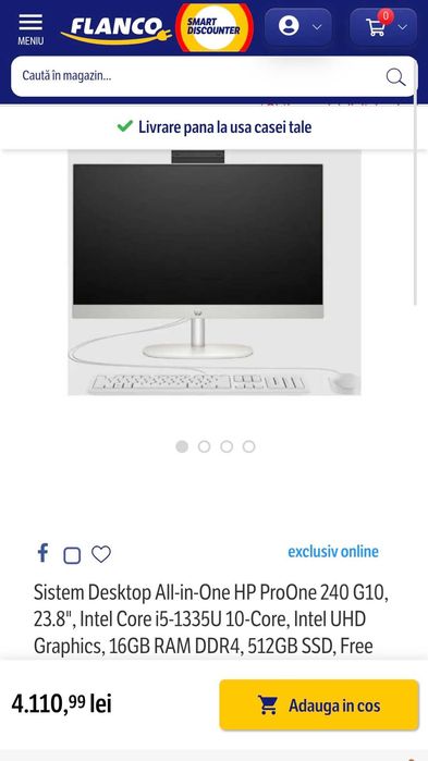 Desktop HP 27" All in One i5 16GB Ram 512SSD Sigilat